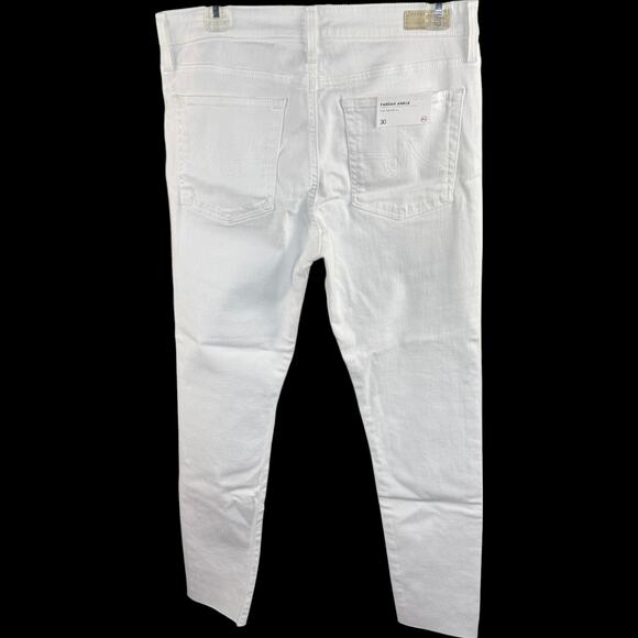 Adriano Goldschmied AG Farrah Ankle Jeans White 30R High Rise Skinny Stretch - Picture 11 of 13